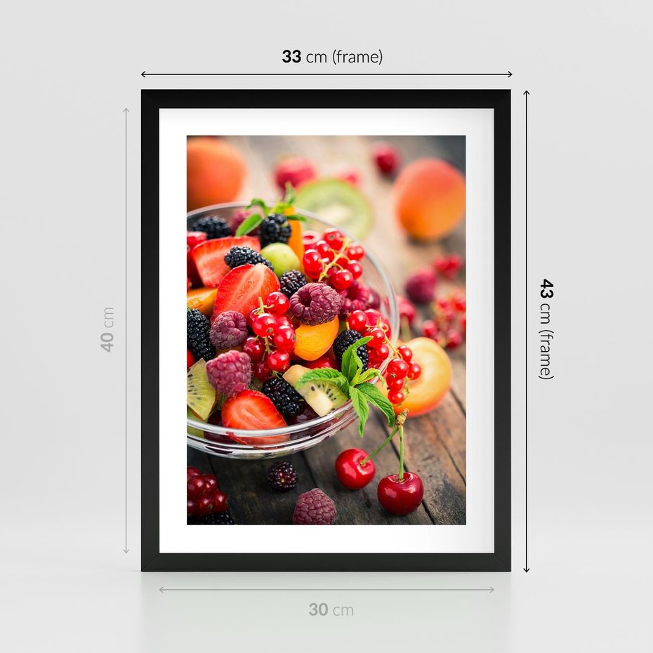 Plakat w ramie 30x40 - Smakowite Porywy - owoce, jedzenie - rama czarna