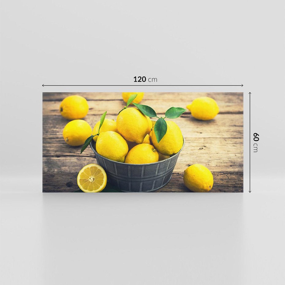 Obraz na płótnie 120x60 - Ożywczy koszyk - cytryny, koszyk