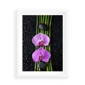 Plakat w ramie 50x70 - Japońskie Spa w Otoczeniu Storczyków - storczyk, spa - rama biała