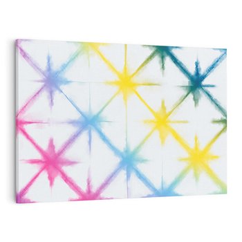 Obraz na płótnie 120x80 - Wibracje podświadomego hałasu - tęczowe kolorowe plamy, wybuchy