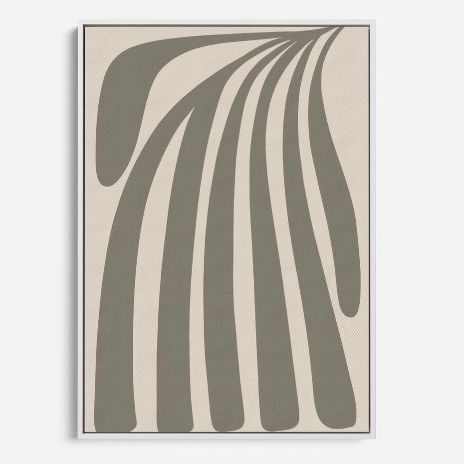 Obraz w ramie 50x70 - Beżowa Delikatność - nowoczesna sztuka, plakat modern - rama biała