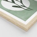 Plakat w ramie 50x70 - Kształty Zielonego Ukojenia - zielony plakat, roślinne motywy - rama drewno