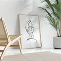 Plakat w ramie 40x50 - Migotliwe Widzenia - szkic twarzy, minimalistyczny niewyraźny - rama drewno