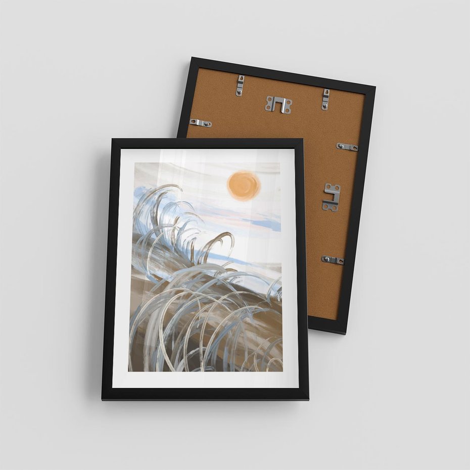 Plakat w ramie 30x40 - Zaklęty Wschód - akwarela, obraz - rama czarna