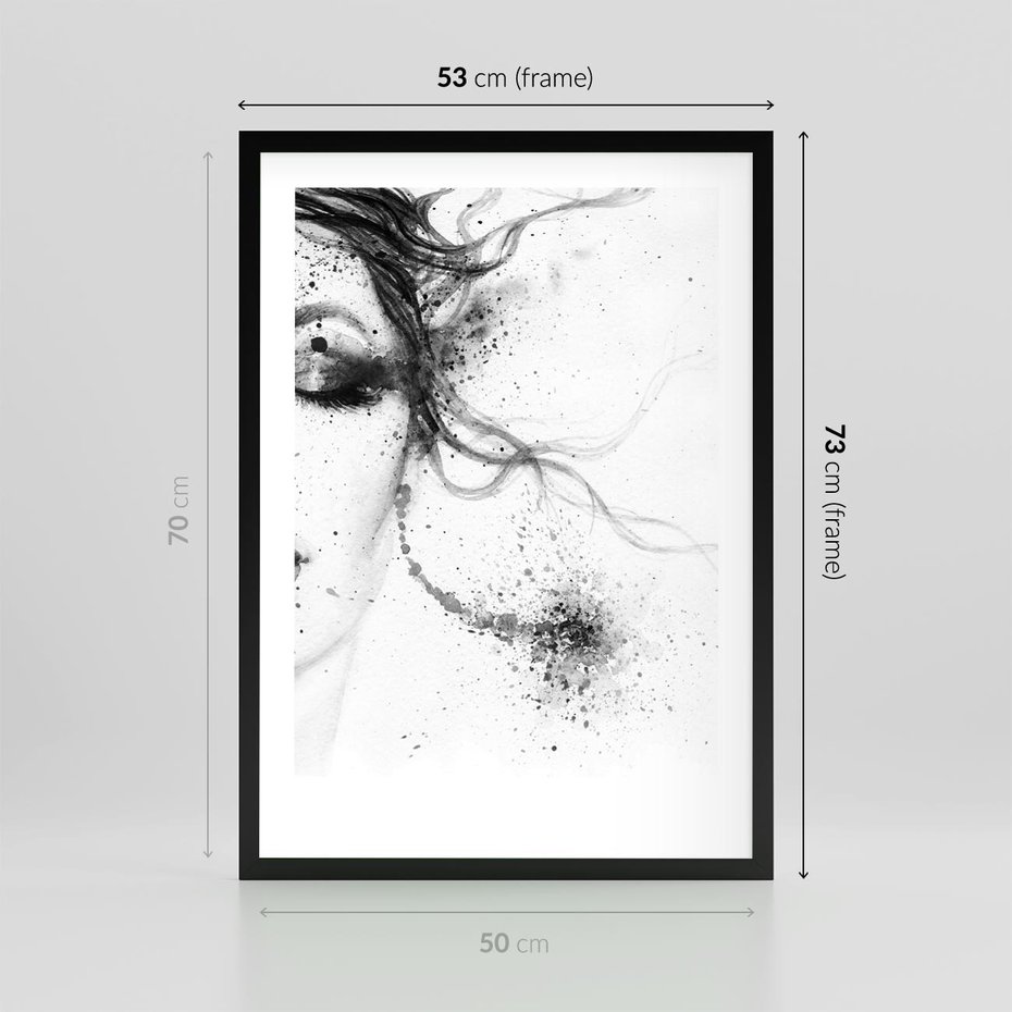 Plakat w ramie 50x70 - Eksplozja Kolorów - akwarela, abstrakcja - rama czarna