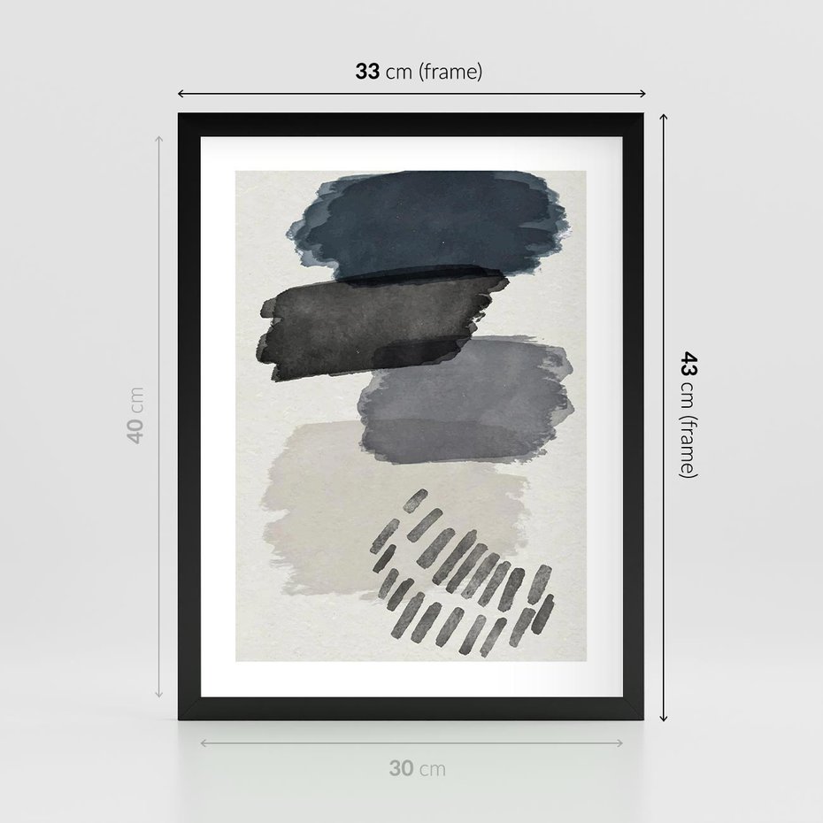 Plakat w ramie 30x40 - W Stylu Akwareli - nowoczesny plakat, abstrakcja - rama czarna