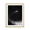 Plakat w ramie 50x70 - Kometa wśród gwiazd - kometa, gwiazdy - rama drewno