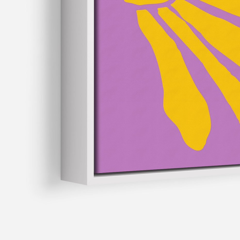 Obraz w ramie 70x100 - Podróżne Kontury - abstrakcyjny plakat, intensywne różowe tło - rama biała