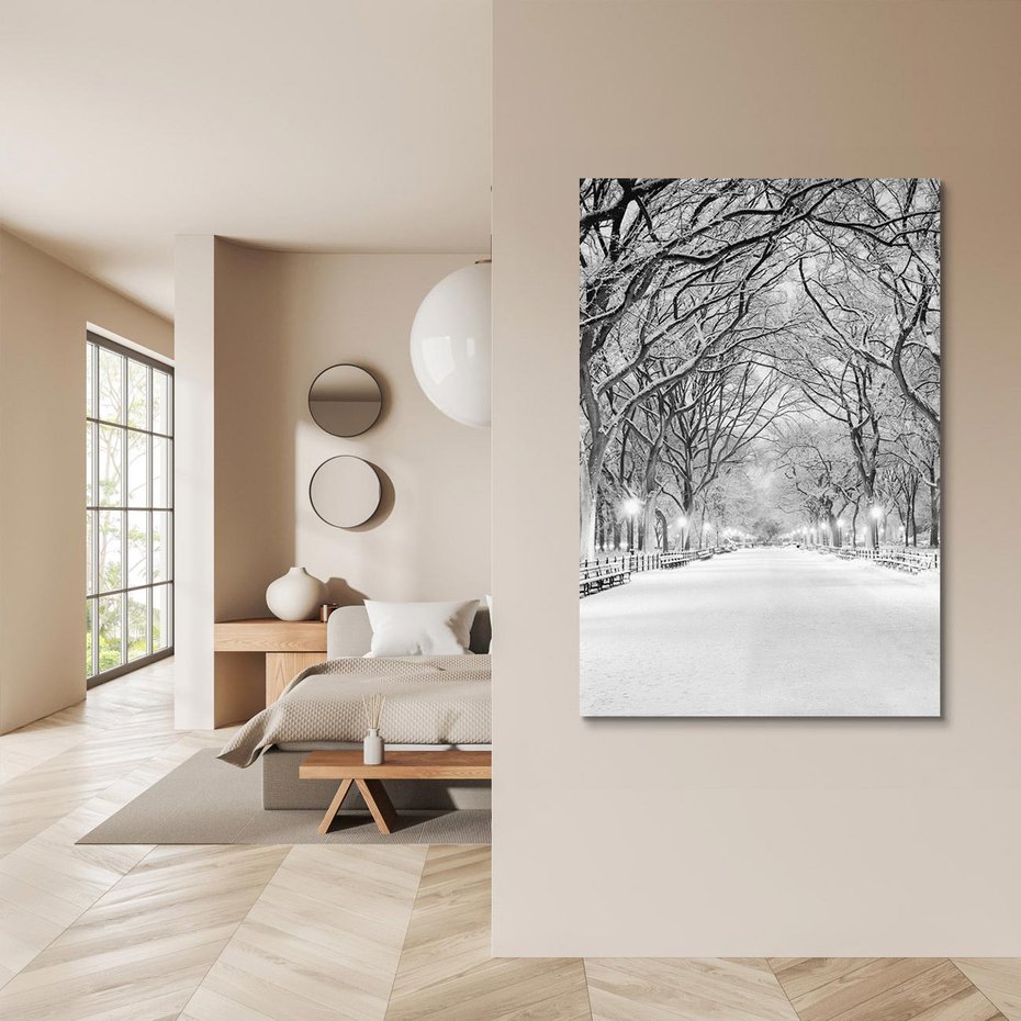 Obraz na płótnie 50x70 - cisza wśród drzew - zima, park