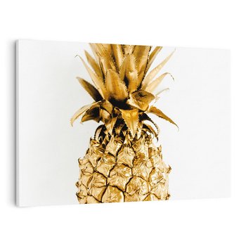 Obraz na płótnie 70x50 - Ekskluzywny Akcent - złoty, ananas