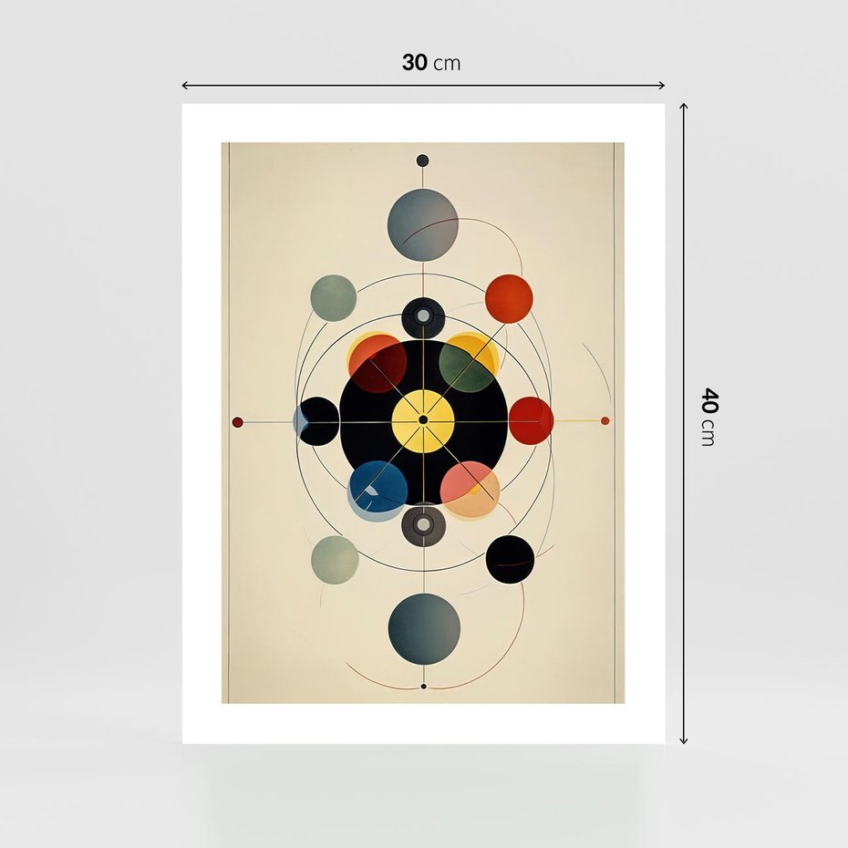 Plakat bez ramy 30x40 - Bezgraniczny Taniec Światła - abstrakcyjna geometryczna kompozycja, koła linie