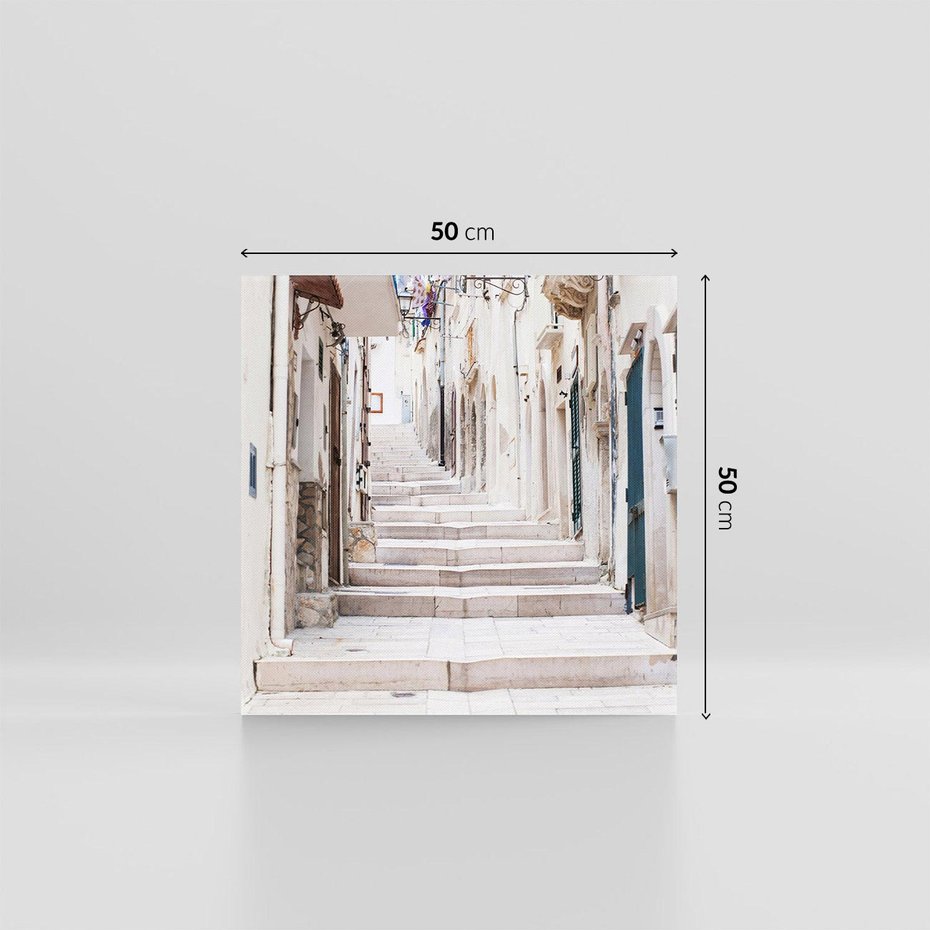 Obraz na płótnie 50x50 - Urokliwa uliczka w perspektywie - uliczka, perspektywa