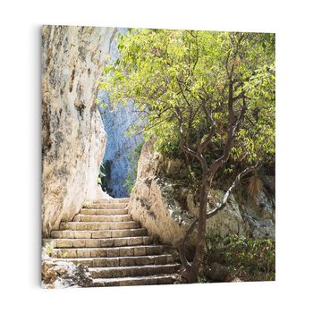 Obraz na płótnie 70x70 - Krok po kroku do celu - schody, perspektywa