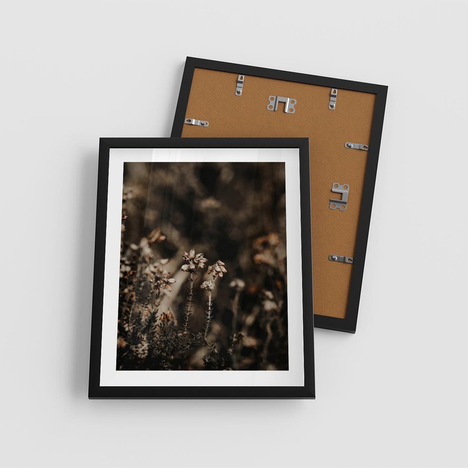 Plakat w ramie 40x50 - Jesienny Urok - suche trawy, jesienny pejzaż - rama czarna