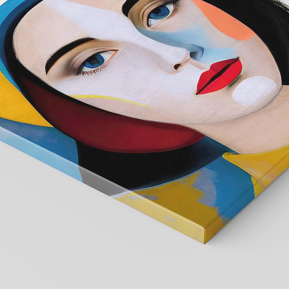 Obraz na płótnie 40x40 - Kształtujące Widzenia - abstrakcyjny obraz olejny, portret twarzy kobiety