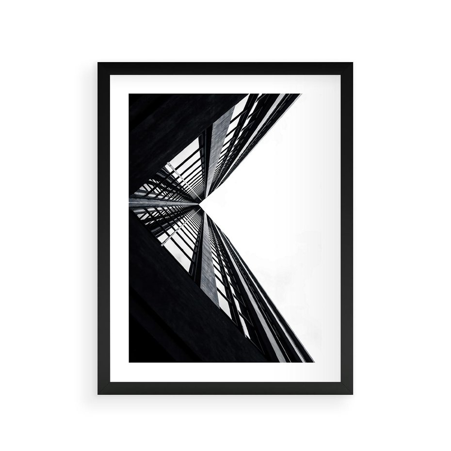 Plakat w ramie 30x40 - Nowoczesność w Linii - architektura, proste linie - rama czarna