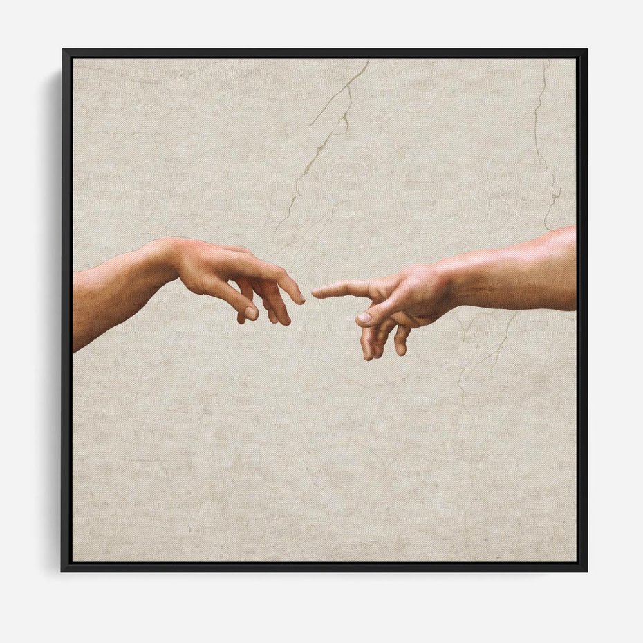 Obraz w ramie 50x50 - Antyczna Twórczość - inspiracja, Michał Anioł - rama czarna