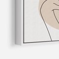 Obraz w ramie 50x50 - Przenikające Kształty - szkic jedną linią, one line - rama biała