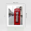 Plakat w ramie 40x50 - Londyńska budka w perspektywie - budka, Londyn - rama biała