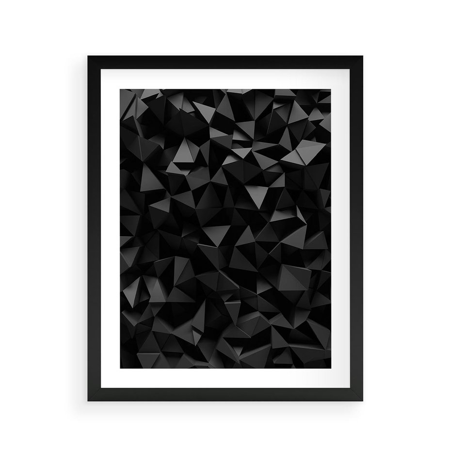 Plakat w ramie 40x50 - Geometryczna nowoczesność - geometryczne, nowoczesne - rama czarna