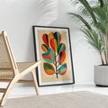 Plakat bez ramy 21x30 - Wnętrza Kształtów - abstrakcyjny kolorowy tęczowy obraz, inspiracje roślinne