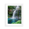 Plakat w ramie 40x50 - Tropikalny Wodospad - wodospad, tropikalny - rama biała