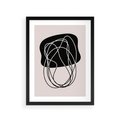 Plakat w ramie 30x40 - Abstrakcyjne Harmonie - abstrakcyjne szkicowane linie, minimalizm - rama czarna