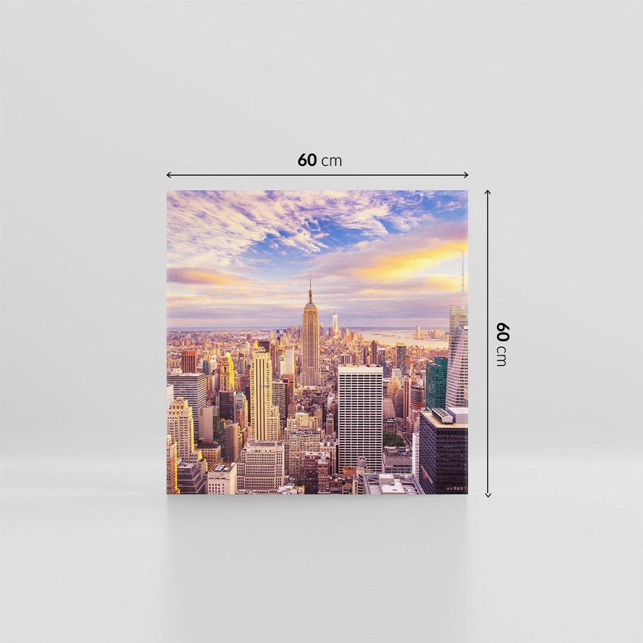 Obraz na płótnie 60x60 - Amerykański duch: Miasto na horyzoncie - USA, Ameryka