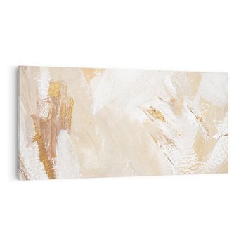Obraz na płótnie 120x60 - Elegancja w Złocistym Chaosie - złoto beż, abstrakcja