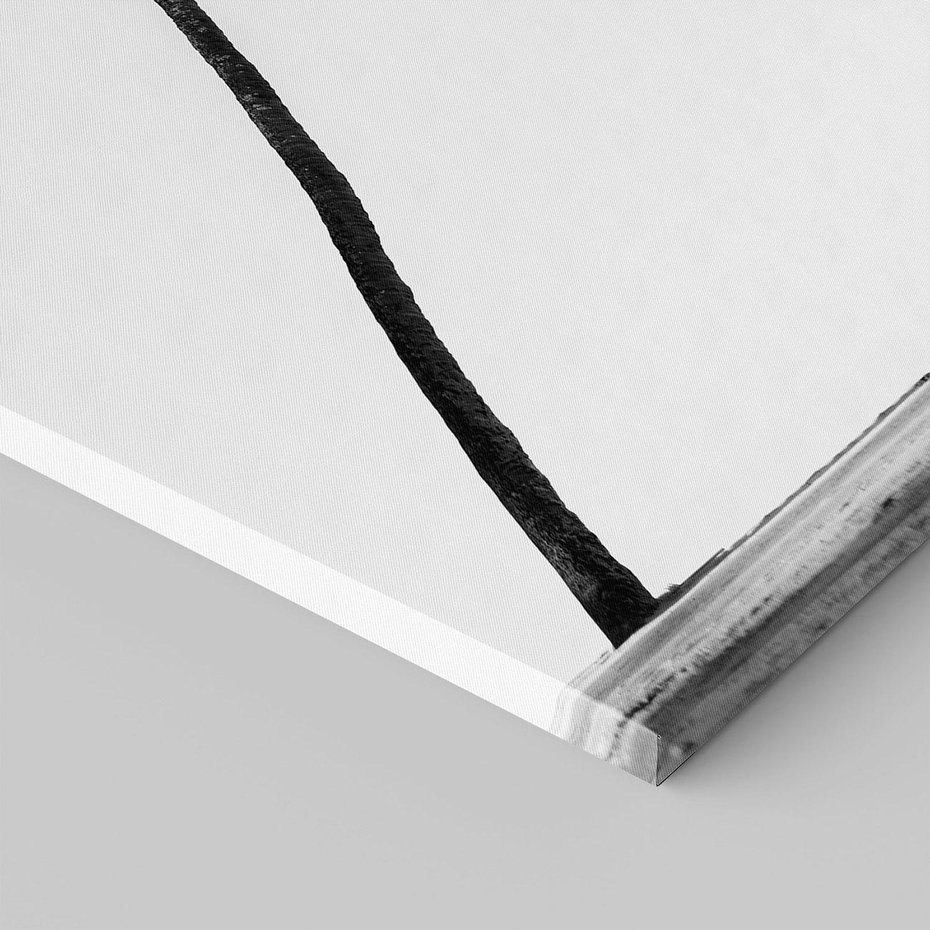 Obraz na płótnie 50x70 - Samotne Palmy - czarno biała fotografia, dwie samotne palmy