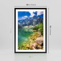 Plakat w ramie 50x70 - Mistyczne Połączenie - jezioro, góry - rama czarna