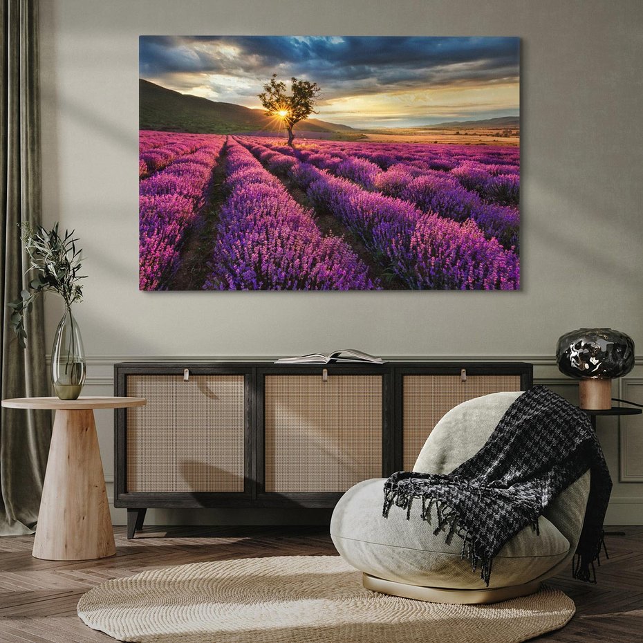 Obraz na płótnie 120x80 - Lawenda: Pachnący ogród natury - lawenda, kwiaty