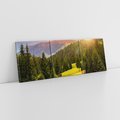 Obraz na płótnie 90x30 - Zachód słońca na łące - zachód, łąka