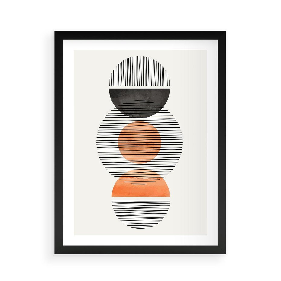 Plakat w ramie 50x70 - Geometryczna Abstrakcja - abstrakcja, nowoczesny obraz - rama czarna