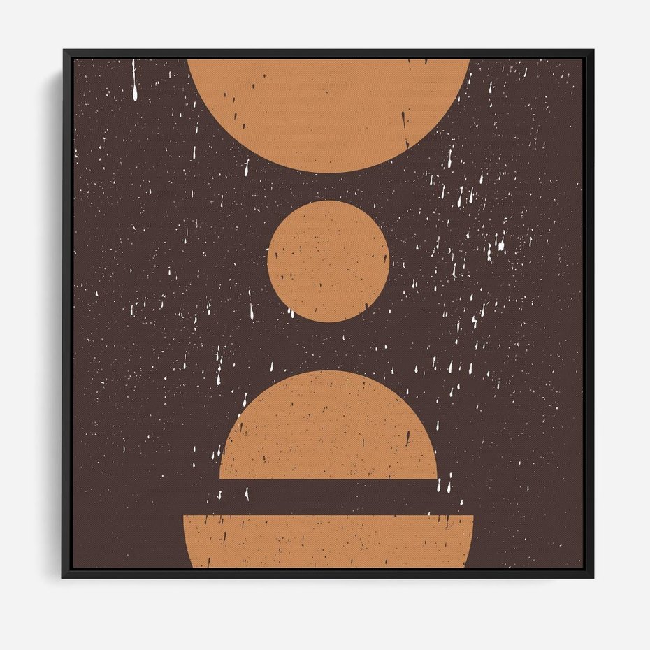 Obraz w ramie 50x50 - Impulsy Przestrzeni - mid century styl, nowoczesna grafika - rama czarna