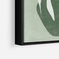 Obraz w ramie 50x70 - Zieleń Pulsującego Spokoju - zielona abstrakcja, zgaszona zieleń - rama czarna