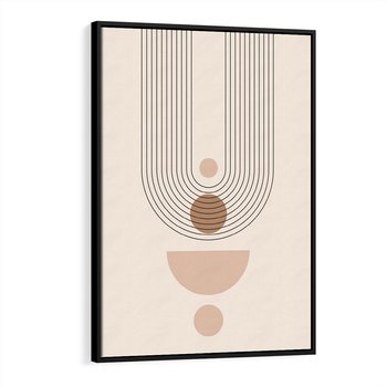 Obraz w ramie 50x70 - Strukturalne Kształty Postępu - boho plakat, minimalizm - rama czarna