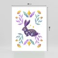 Plakat bez ramy 40x50 - Boho Wiatr - boho plakat, królik