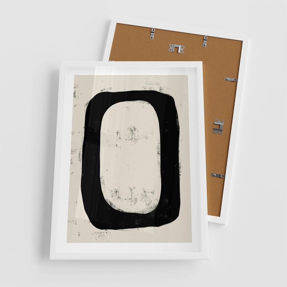 Plakat w ramie 50x70 - Wnętrza Kształtów - abstrakcja, minimalizm - rama biała