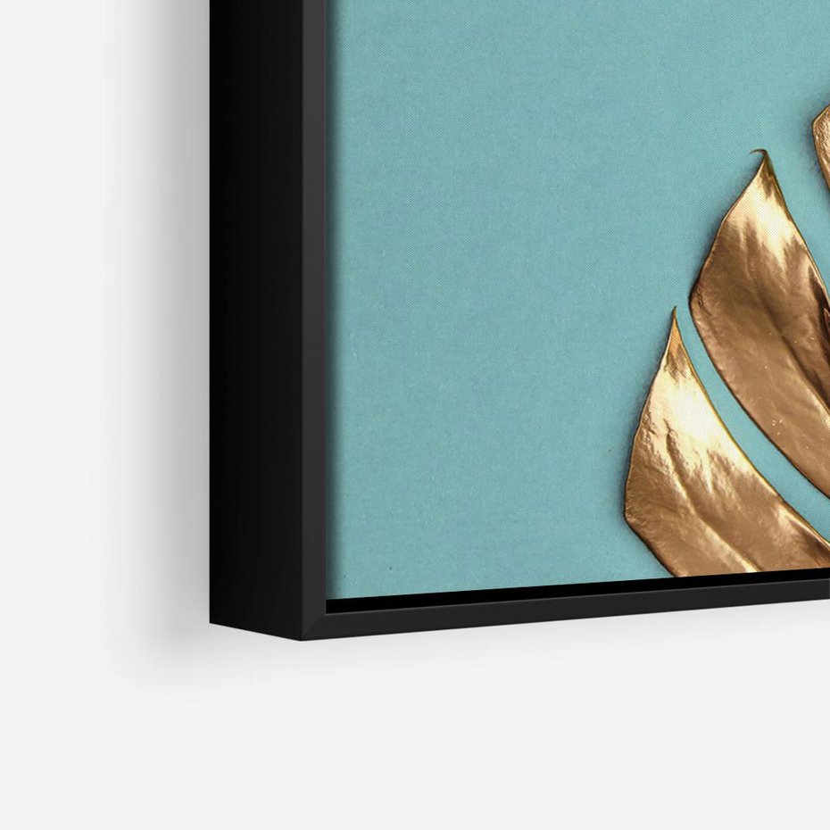 Obraz w ramie 100x70 - Piękno Natury - złote, liście - rama czarna