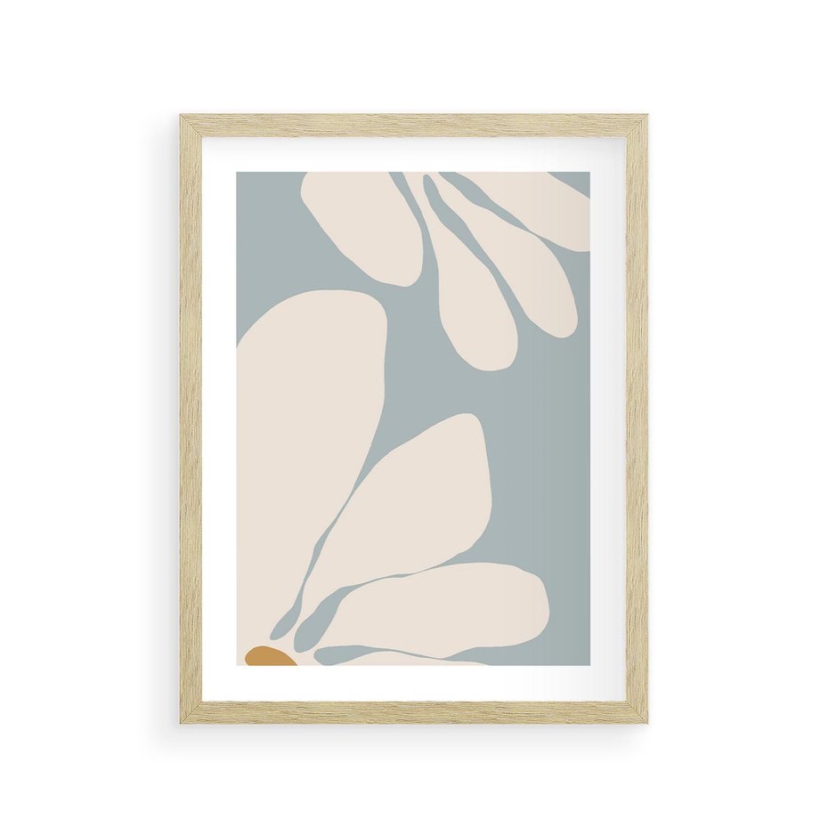 Plakat w ramie 30x40 - Pastelowe Marzenia Kwiatów - kwiaty, nowoczesne i minimalistyczne - rama drewno