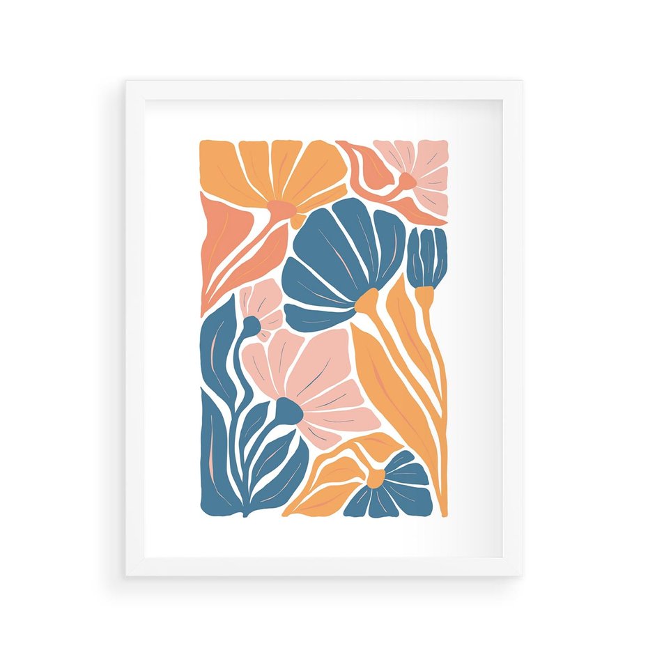 Plakat w ramie 40x50 - Migotliwe Marzenia - kwiaty, rośliny - rama biała