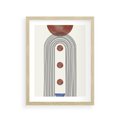 Plakat w ramie 30x40 - Symfonia Kształtów - nowoczesny plakat, styl midcentury - rama drewno