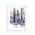 Plakat w ramie 30x40 - Miasto ożywione pulsującym życiem - szkocja, miasto - rama biała