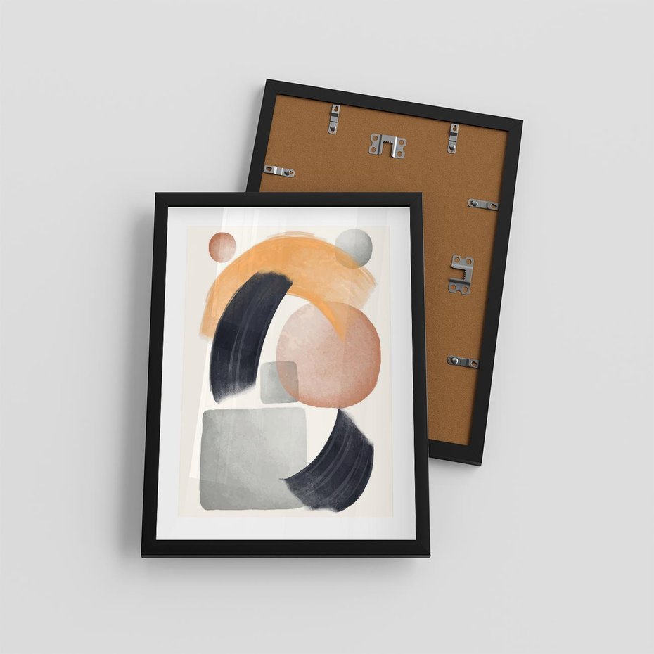 Plakat w ramie 30x40 - Graficzna Kreatywność - abstrakcyjna grafika, plamy - rama czarna