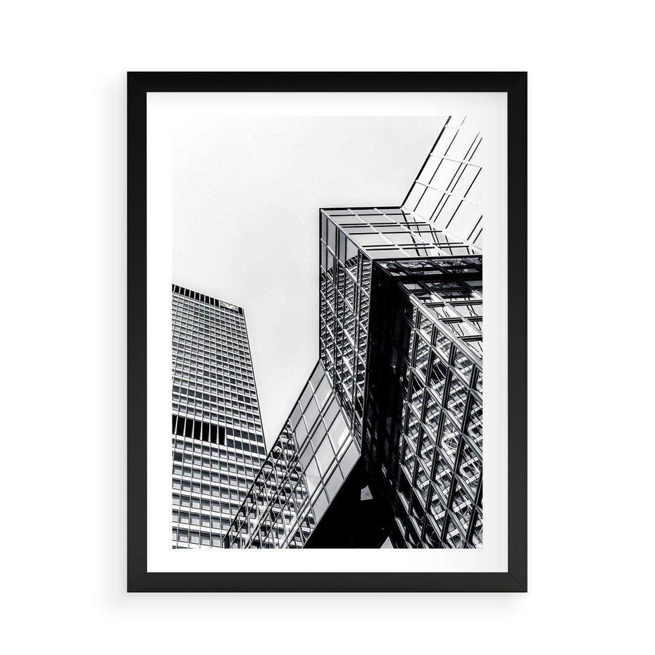 Plakat w ramie 50x70 - Fotografia Wieżowców - architektura, budynki - rama czarna