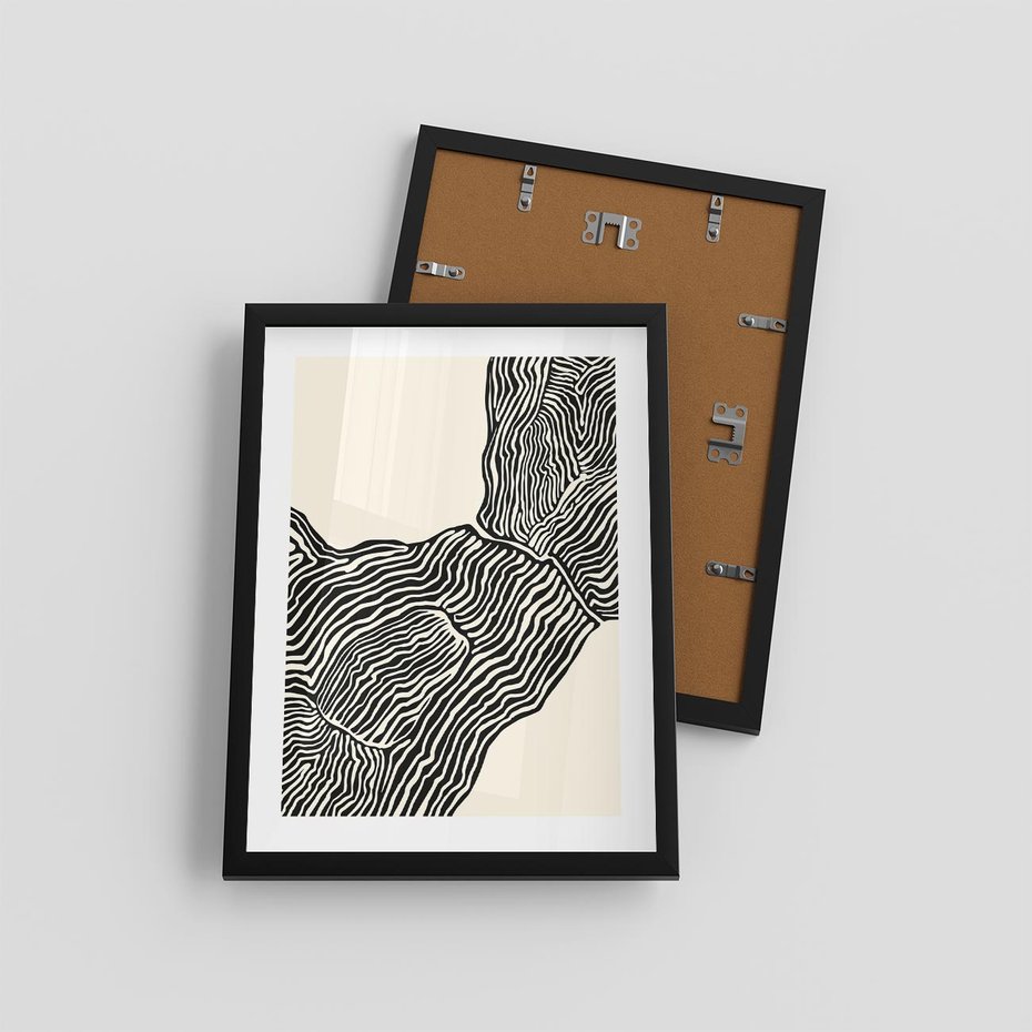 Plakat w ramie 30x40 - Podróżne Impresje - boho plakat, rycina - rama czarna