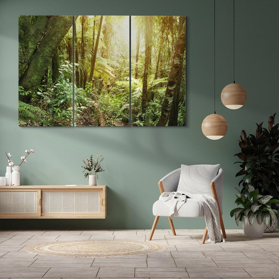 Obraz na płótnie 120x80 - Uroczysty Las Drzew - las, drzewa