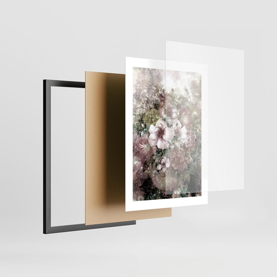 Plakat w ramie 30x40 - Piękno natury na płótnie - kwiaty, olejne - rama czarna