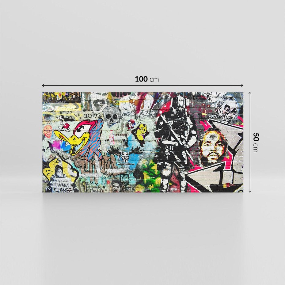 Obraz na płótnie 100x50 - Energiczne wybuchy graffiti - graffiti